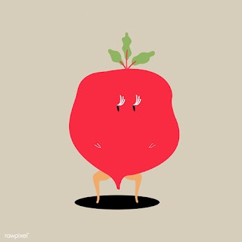 Fresh red radish cartoon character vector | Free stock vector - 538625