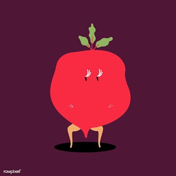 Fresh red radish cartoon character vector | Free stock vector - 538630