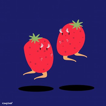 Fresh strawberry cartoon character vector | Free stock vector - 538589