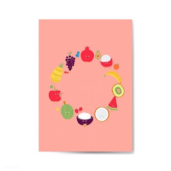 Fresh tropical fruit cartoon character frame .. | Free stock vector - 538721