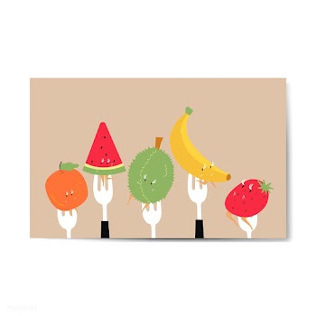 Fresh tropical fruit cartoon characters on fo.. | Free stock vector - 538548