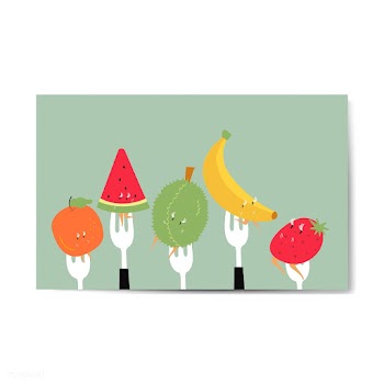 Fresh tropical fruit cartoon characters on fo.. | Free stock vector - 538610