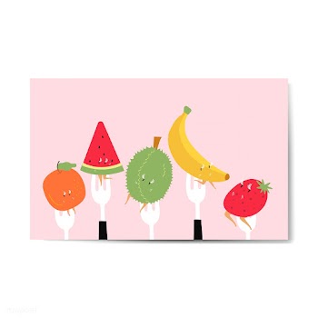 Fresh tropical fruit cartoon characters on fo.. | Free stock vector - 538769