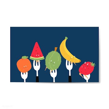 Fresh tropical fruit cartoon characters on fo.. | Free stock vector - 538775