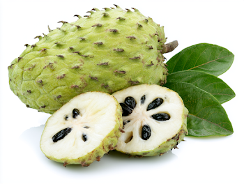 Fresh Tropical Fruit with Creamy Flesh and Dark Seeds