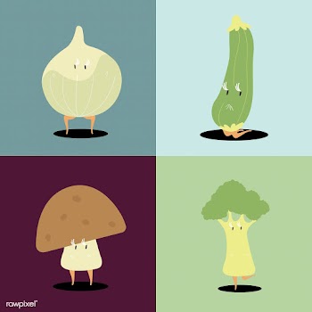 Fresh vegetable cartoon characters vector set | Free stock vector - 538668