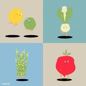 Fresh vegetable cartoon characters vector set | Free stock vector - 538758