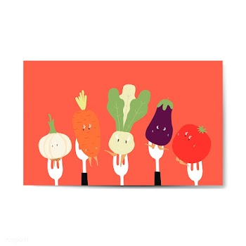 Fresh vegetable cartoons on forks vector | Free stock vector - 538577