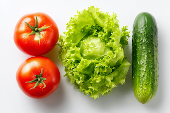 Fresh Vegetables Arrangement on White Background