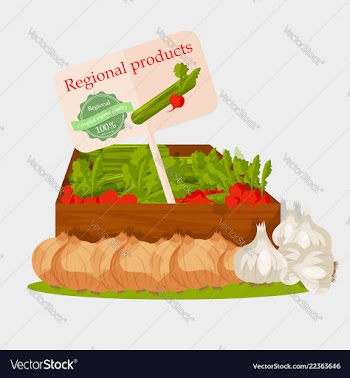 Fresh vegetables at the market stall vector image