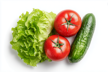 Fresh Vegetables on White Background