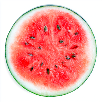 Fresh Watermelon Slice on White Background