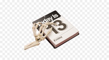Friday the 13th Triskaidekaphobia Luck Superstition - Skeleton hand calendar 