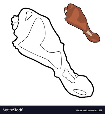 fried chicken leg coloring page version 1
