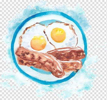 Fried egg Breakfast Bacon, egg and cheese sandwich Ham, hand-painted Bacon Omelette transparent background PNG clipart