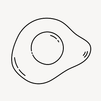 Fried egg doodle collage element, | Free Vector Illustration - rawpixel