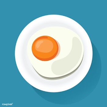Fried Egg on Plate Breakfast Food Icon Illust.. | Free stock vector - 390012