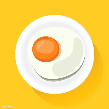 Fried Egg on Plate Breakfast Food Icon Illust.. | Free stock vector - 390541