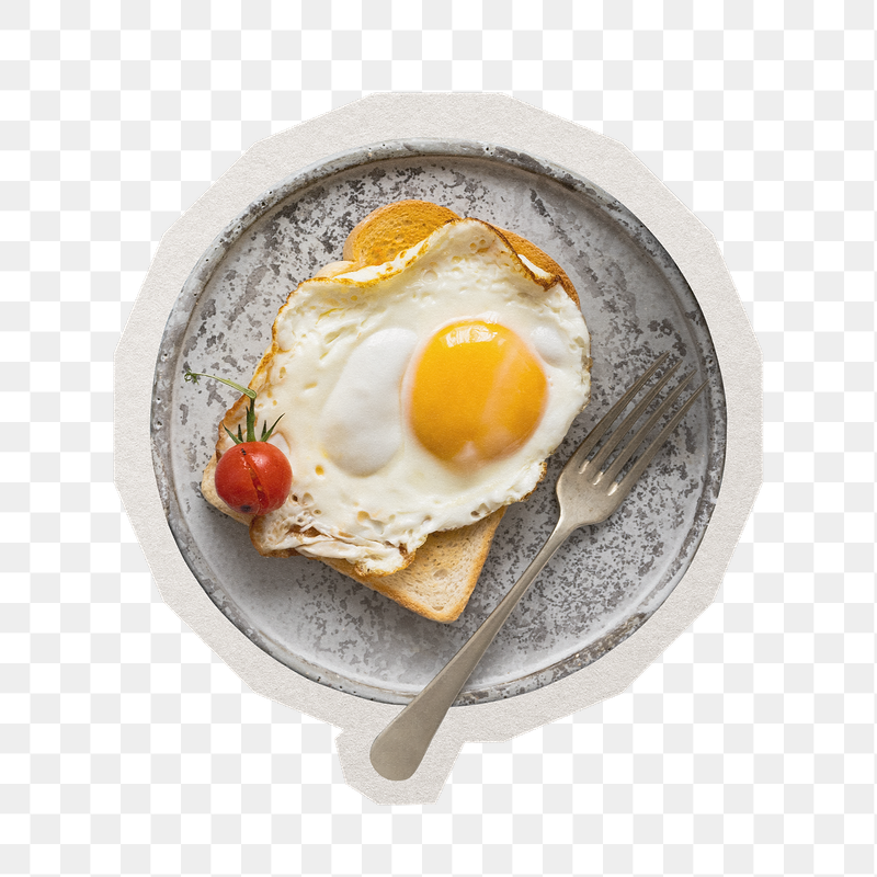 Fried egg png toast sticker, | Free PNG - rawpixel