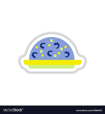 Fried rice with shrimp sticker vector image