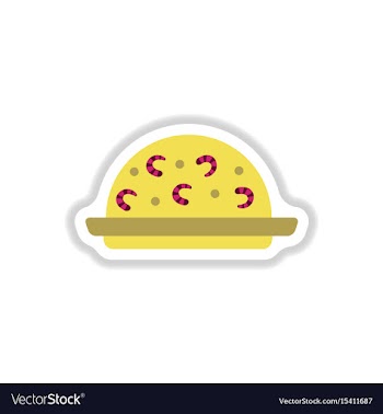 Fried rice with shrimp sticker vector image