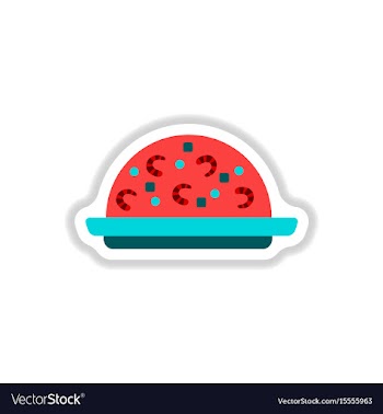 Fried rice with shrimp sticker vector image