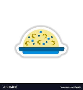 Fried rice with shrimp sticker vector image
