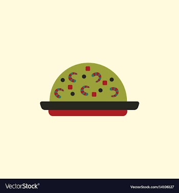 Fried rice with shrimp vector image
