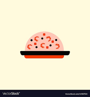 Fried rice with shrimp vector image