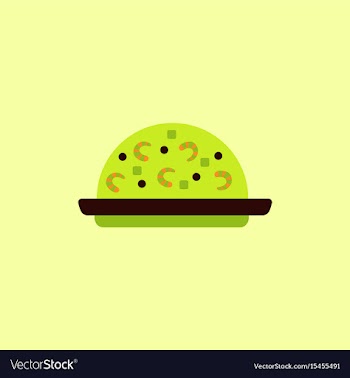 Fried rice with shrimp vector image