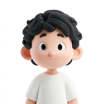 Friendly 3D Cartoon Child Icon