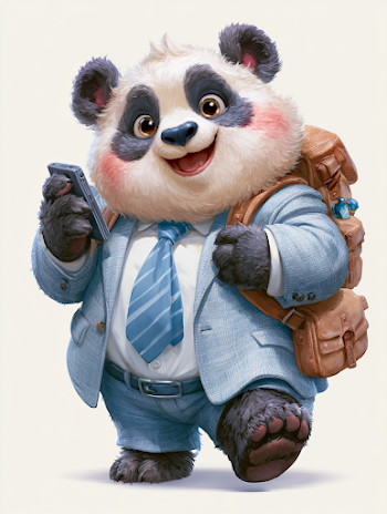 Friendly Panda Mascot for Tech Startup