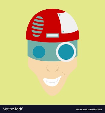 Friendly robot character with flat cartoon vector image
