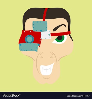 Friendly robot character with flat cartoon vector image