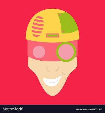 Friendly robot character with flat cartoon vector image