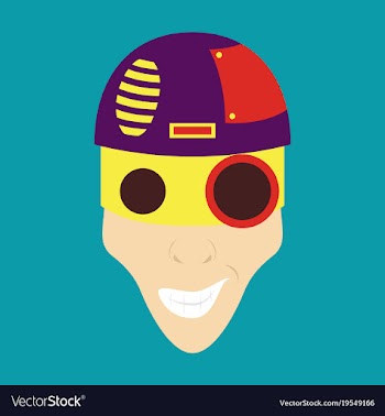 Friendly robot character with flat cartoon vector image