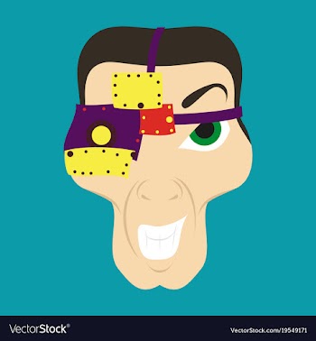Friendly robot character with flat cartoon vector image