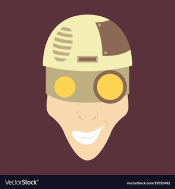 Friendly robot character with flat cartoon vector image