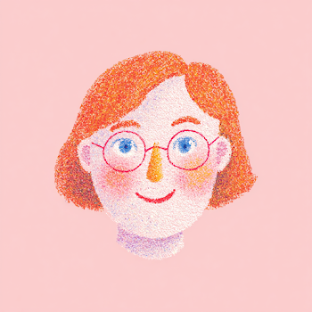 Friendly Woman's Illustration with Vibrant Colors