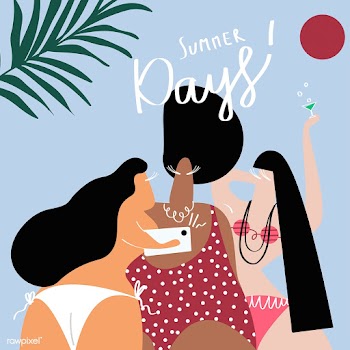 Friends at the beach | Free stock vector - 580321