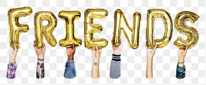Friends balloon png word sticker, | Free PNG - rawpixel