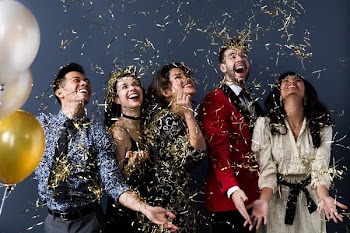 Friends Celebrating A New Year's Eve Countdown