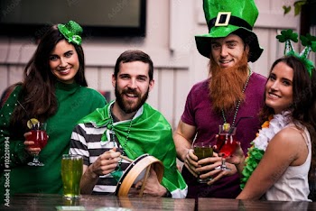 Friends celebrating St Patricks day