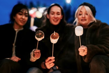 Friends enjoying s'mores and marshmellow | Free Photo - rawpixel