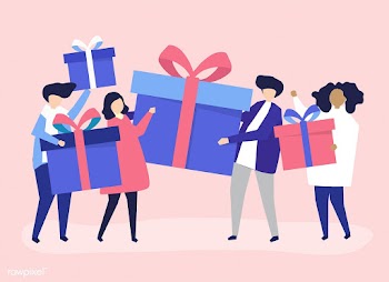 Friends exchanging gift boxes  with one anoth.. | Free stock vector - 478135
