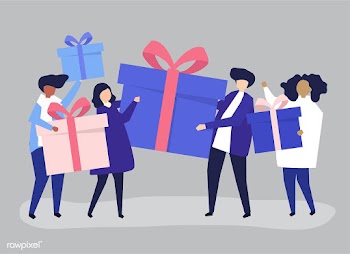 Friends exchanging gift boxes  with one anoth.. | Free stock vector - 479190