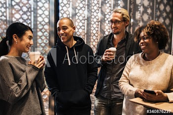 Friends having a coffee break