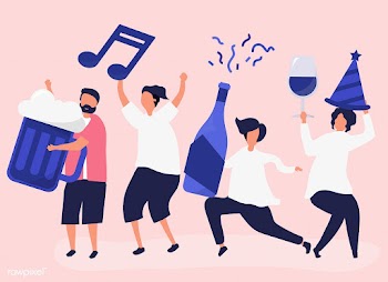 Friends partying and drinking different bever.. | Free stock vector - 478570