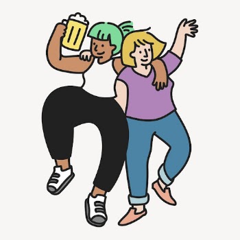 Friends partying cartoon sticker, celebration | Free Vector Illustration - rawpixel