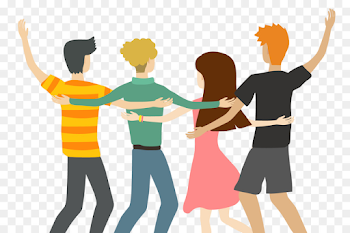 Friendship Icon - Friends raised their hands to celebrate png ...